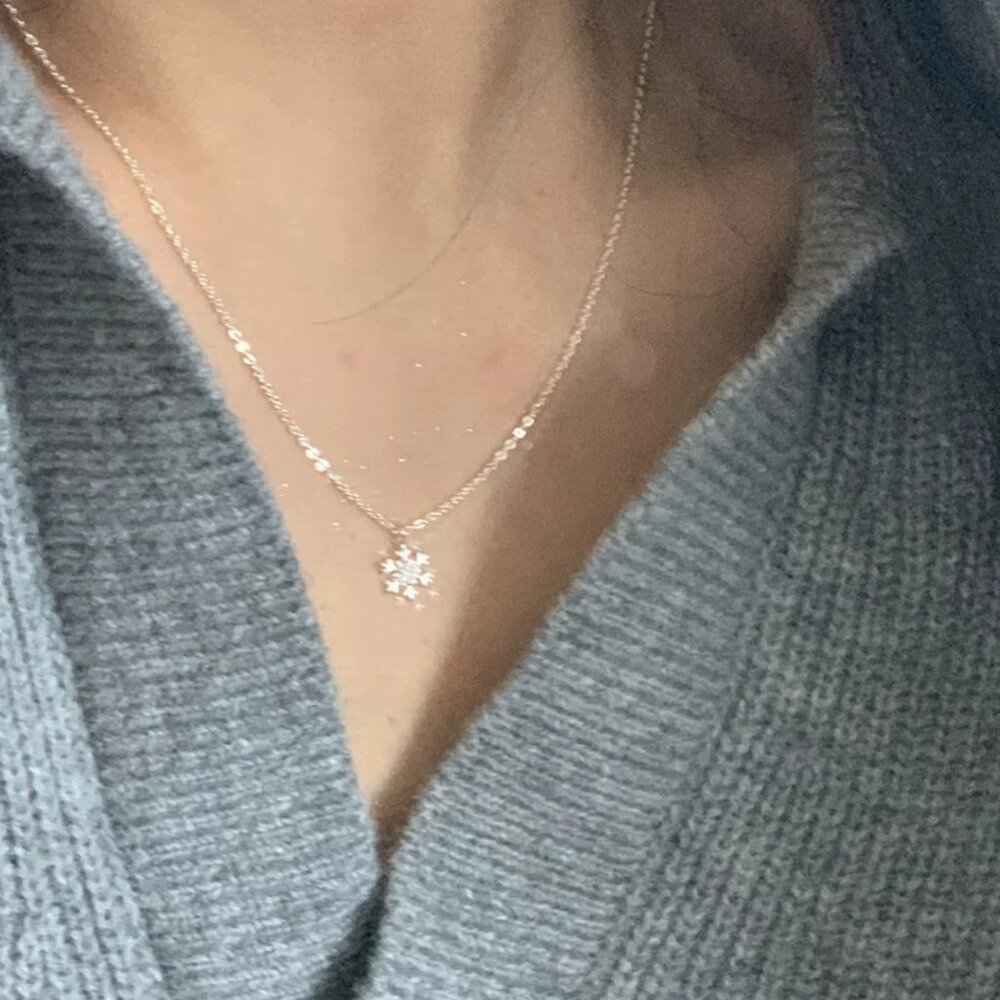 Delicate Silver Snowflake Necklace - image 3